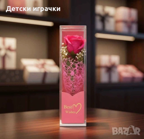 Роза изкуствено декоративно цвете в кутия, за подарък, за жена , снимка 5 - Други - 53091461