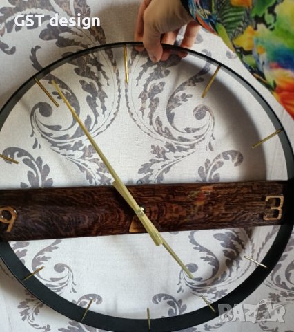 Голям 53см. Часовник Дизайнерски Рустик Ретро Ръчна изработка , снимка 1