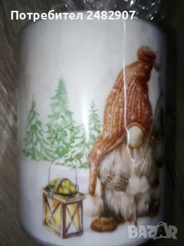 Декоративна Коледна свещ, снимка 4 - Декорация за дома - 48309315