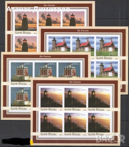 Чисти марки в малки листове Морски Фарове 2003 от Гвинея-Бисау