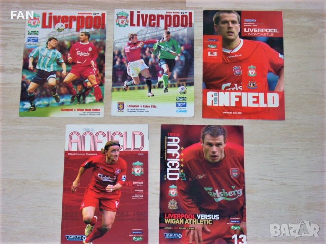 ЛИВЪРПУЛ оригинални английски футболни програми - МАНЧЕСТЪР ЮНАЙТЕД, АСТЪН ВИЛА, НЮКАСЪЛ, БЛЯКБЪРН