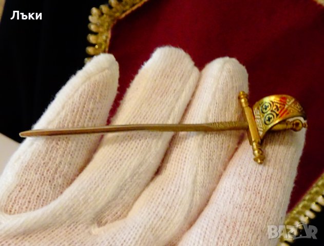 Пано Toledo двуглав орел,рицар,шпага,жезъл,позлата,клетъчен емайл. , снимка 5 - Антикварни и старинни предмети - 33147398