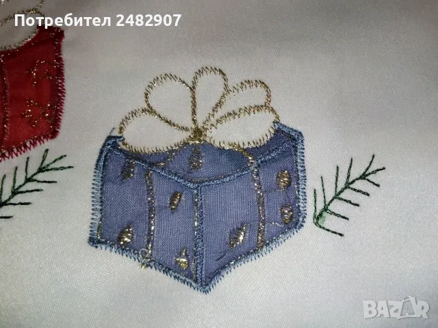 Луксозна малка Коледна покривка , снимка 2 - Покривки за маси - 48248453