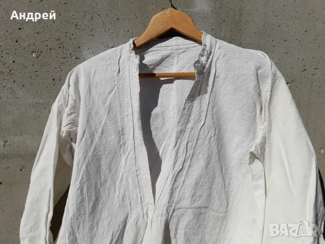 Старинна Мъжка кенарена риза #9, снимка 2 - Антикварни и старинни предмети - 49532354