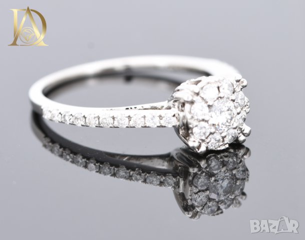 Нов Златен Пръстен с 0.55кт Естествени Диаманти, снимка 4 - Пръстени - 43060563