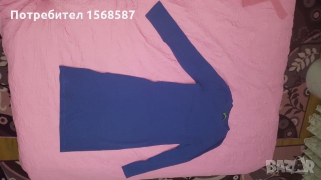 Синя рокля с дълъг ръкав размер L, снимка 6 - Рокли - 34646145