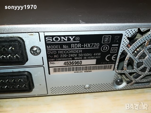 SONY RDR-HX-720 HDD/DVD RECORDER, снимка 14 - Плейъри, домашно кино, прожектори - 29066923