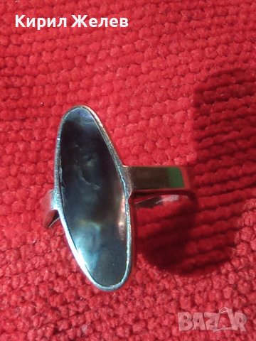 СТАР ИЗИСКАН СТИЛЕН РетроАрт МОДЕЛ СРЕБЪРЕН ПРЪСТЕН СРЕБРО ВИСОКА ПРОБА с ШЛИФОВАН ЧЕРЕН ОНИКС 32379