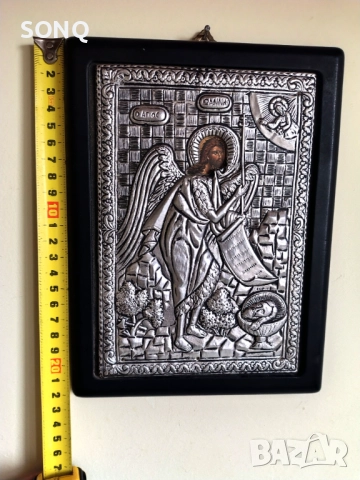 Страхотна Посребрена Икона - Йоан Кръстител, снимка 7 - Икони - 52125220