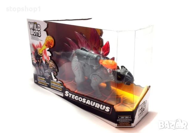  Войни на Динозаврите, Стегозавър ZURU Wild BOTS , снимка 3 - Електрически играчки - 51247402