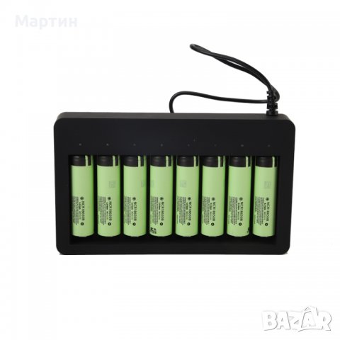 Универсално зарядно за 8 батерии 18650 с USB и светлинен индикатор, снимка 5 - Друга електроника - 37194144