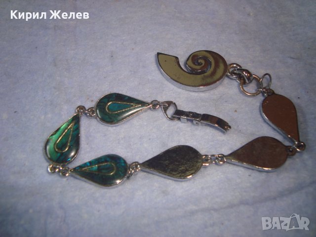 МОДНА СРЕБРИСТА със СЕДЕФЕН ЕФЕКТ УКРАСА НЕЖНА АРТ ГРИВНА 10885, снимка 5 - Гривни - 37065704