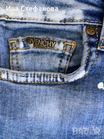 Нови дънкови дамски панталони висока талия  дамски дънки Givenchy Paris накъсани сини еластични , снимка 8 - Дънки - 43057927