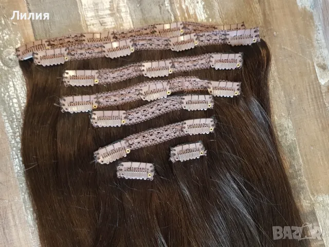 100% естествена европейска коса. 100гр, 51см дължина., снимка 3 - Аксесоари за коса - 50055297