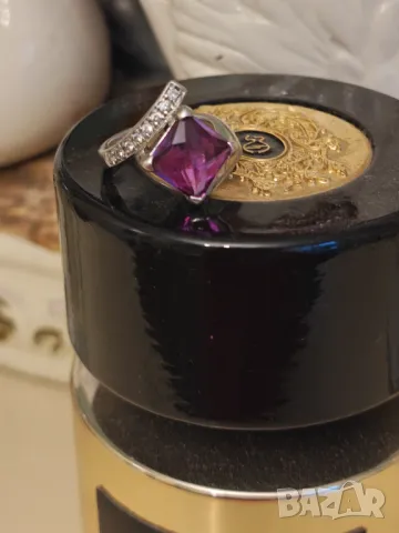 Великолепен сребърен пръстен с естествен розов рубин