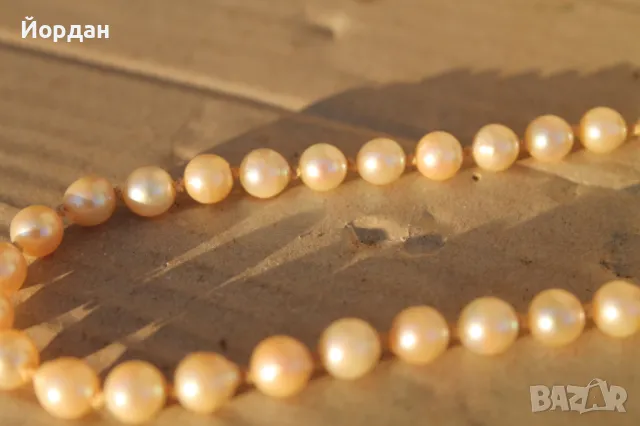 Огърлица с естествени перли и сребърна закопчалка, снимка 3 - Колиета, медальони, синджири - 48882666