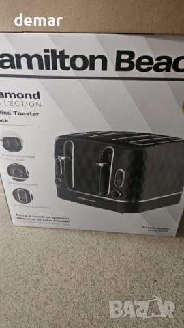 Тостер Hamilton Beach 4 филии, 2300 W, 6 контрола за изпичане,HBT3221B, снимка 9 - Тостери - 50572058