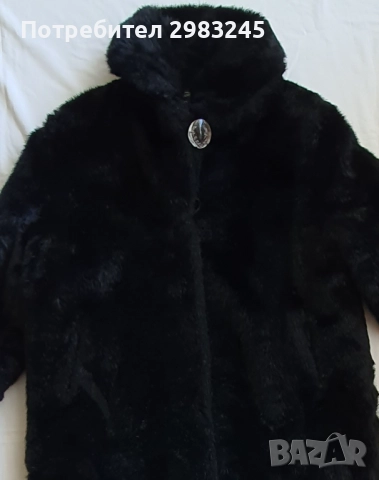 Дамско дебело черно палто, снимка 3 - Палта, манта - 52642045