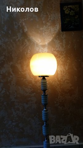 Лампион за хол мрамор,месинг и декоративно стъкло , снимка 3 - Лампиони - 16198372