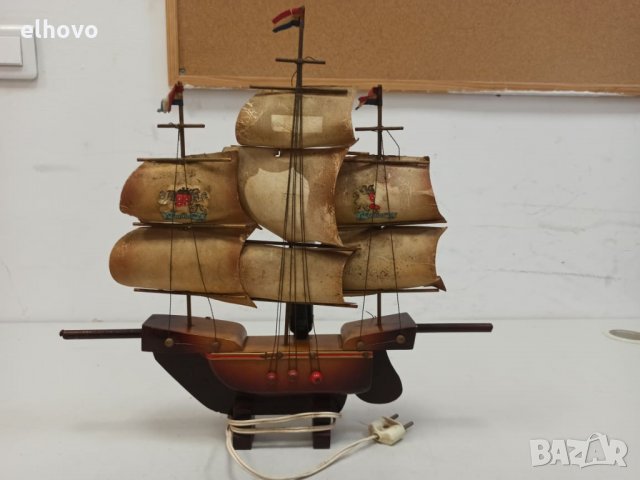 Дървено корабче-лампа -1, снимка 3 - Антикварни и старинни предмети - 32834238
