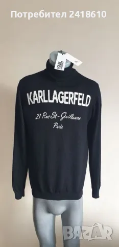 Karl Lagerfeld Merino / Wool /  Mens Size M НОВО! ОРИГИНАЛ! Мъжки Пуловер Поло!, снимка 6 - Пуловери - 48055668