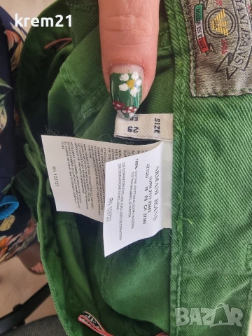 Armani jeans мъжко зелено дънки размер 29, снимка 5 - Дънки - 50719311