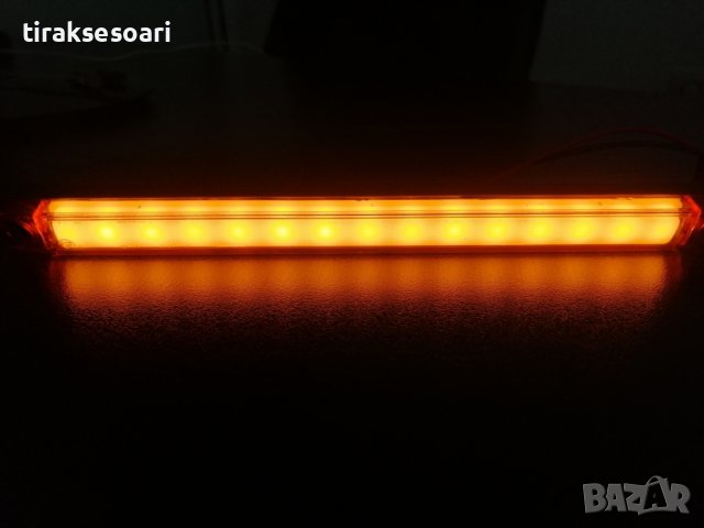 LED ЛЕД Диоден Габарит Маркер с Неон Ефект Жълт Оранжев 12V-24V 24 см, снимка 2 - Аксесоари и консумативи - 43908490
