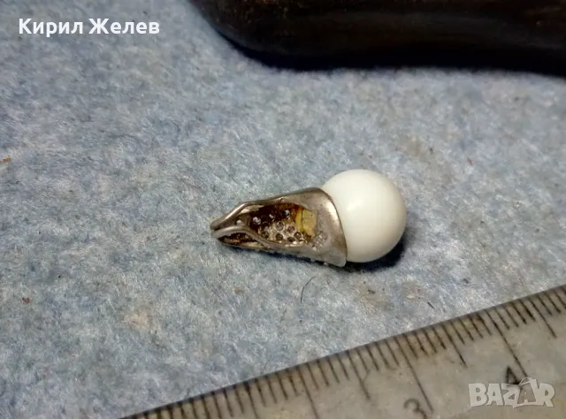 СКЪПОЦЕНЕН РЕТРО СТИЛ СРЕБЪРЕН МЕДАЛЬОН СРЕБРО 925 с ТОПЧЕ ШЛИФОВАН БЯЛ АХАТ и ЦИРКОНИ 47504, снимка 6 - Колиета, медальони, синджири - 48987237