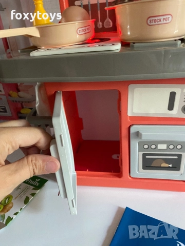 Малка кухня с мивка с течаща вода - 46 см. - розова или синя, снимка 8 - Образователни игри - 51699993