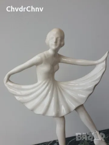 Goebel статуетка 23см/1930те/стара Гьобел немска порцеланова фигура на балерина, снимка 5 - Антикварни и старинни предмети - 50361951