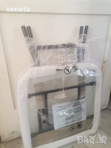 стъклена квадратна бистро маса с неръждаема рамка, снимка 9 - Маси - 53249553