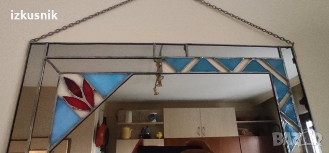 Ретро огледало в стил Арт Нуво, ръчно изработено, снимка 3 - Декорация за дома - 52469622