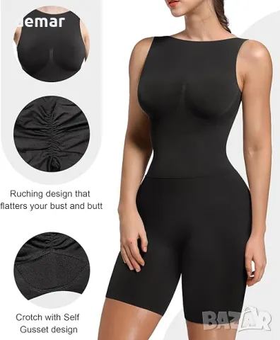 SHAPERX Дамско оформящо боди с нисък гръб до средата на бедрата, XS, снимка 4 - Други - 50033006