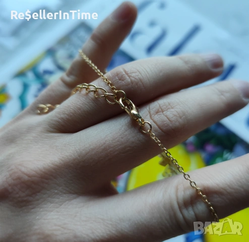 Нова гривна с цитрин, в златисто , снимка 3 - Гривни - 53069604