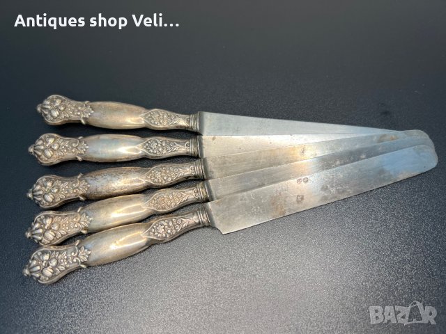 Сребърни ножове за хранене №4844 , снимка 3 - Други ценни предмети - 43224775