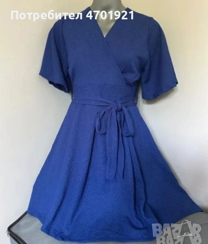 Дамска синя рокля, снимка 6 - Рокли - 53136618