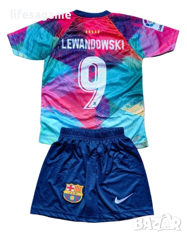Детски футболен екип Барселона Левандовски комплект Barcelona Lewandowski