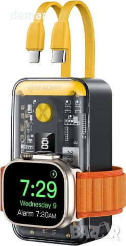 NEWDERY Power Bank за Apple Watch 9/Ultra и iРhone 10000mAh, 22.5W