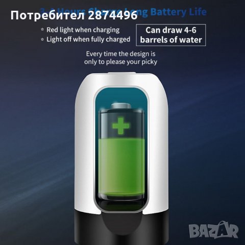 1598 Електрическа помпа за вода с USB зареждане Модел 1, снимка 6 - Други стоки за дома - 34657695
