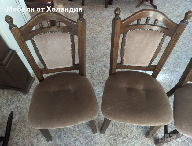 4 дъбови стола с дамаска, снимка 4 - Столове - 50999504