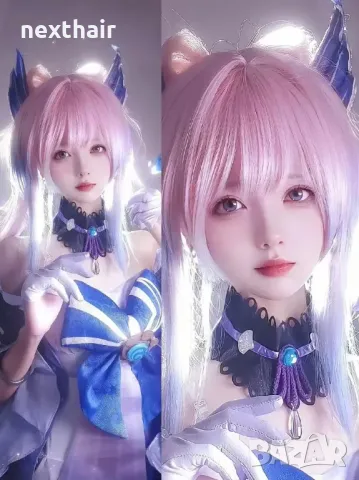 Аниме перука Genshin Impact Sangonomiya Kokomi Cosplay, снимка 6 - Аксесоари за коса - 50309989