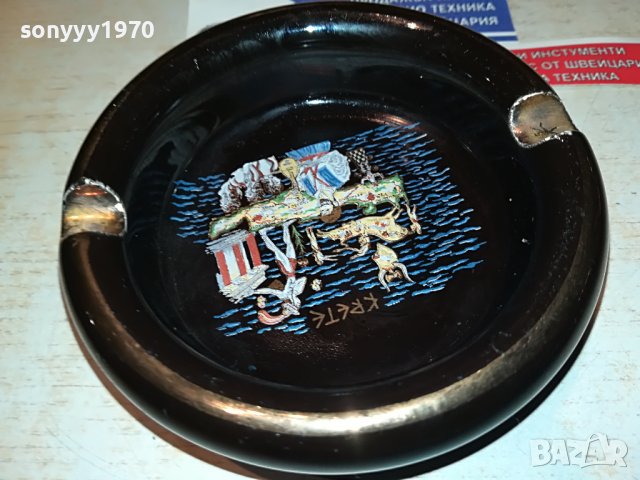 hand made in 24k gold in greece-пепелник 11см керамика 1103232002, снимка 3 - Антикварни и старинни предмети - 39965110