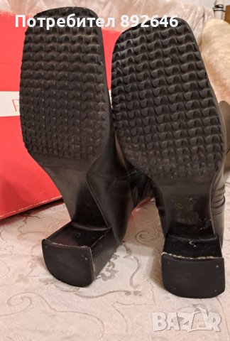 Черни дамски ботуши високи 38 номер естествена кожа, снимка 3 - Дамски ботуши - 43675427
