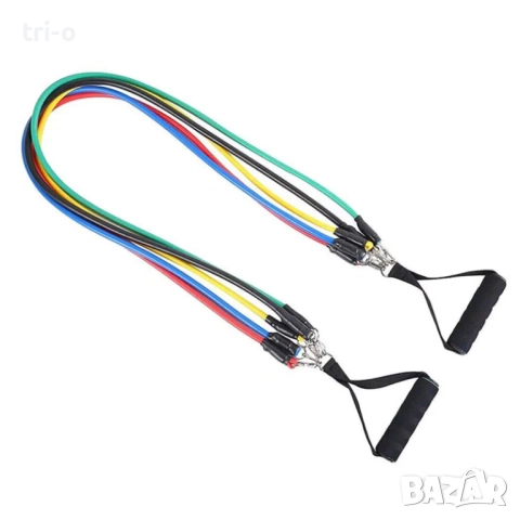 Комплект 11 части фитнес ластици за тренировка нови, снимка 8 - Фитнес уреди - 52819016