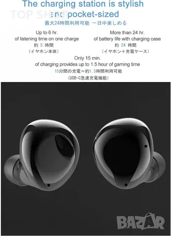 Нови Безжични слушалки Bluetooth с Микрофон за iPhone Android iOS Earbuds, снимка 4 - Bluetooth слушалки - 49450853