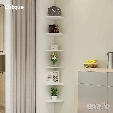 Комплект от 4 ъглови стенни рафта за съхранение – PVC, снимка 5 - Други стоки за дома - 53120822