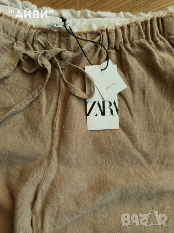 ZARA дамски ленен панталон, снимка 14 - Панталони - 53467586