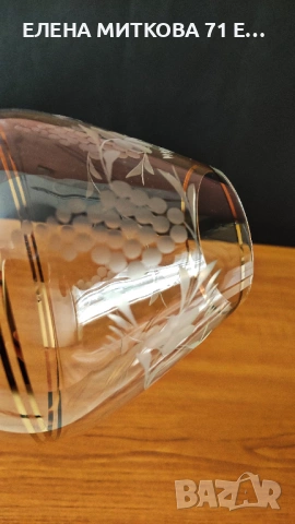 Три сензационно красиви големи чаши от калиево стъкло/безоловен кристал, снимка 6 - Чаши - 53557412