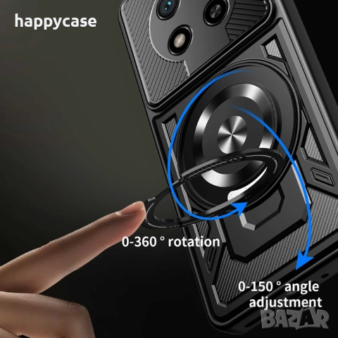 Honor Magic 8 Lite / RUGGED MAGSAFE Удароустойчив кейс калъф гръб с пръстен, снимка 6 - Калъфи, кейсове - 52842582