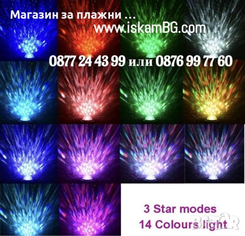 Детска нощна лампа проектор лампа прожектор звездно небе нощна лампа звезди - КОД 3853, снимка 5 - Детски нощни лампи - 39905064